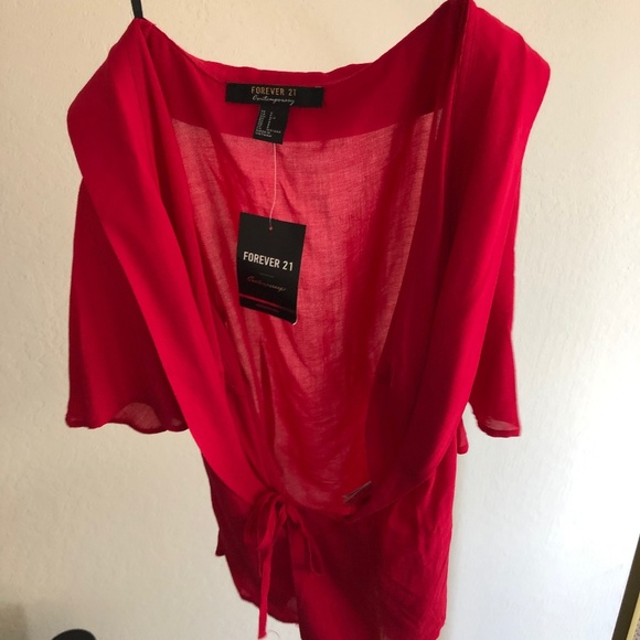 Flowy Forever 21 Blouse with Side-Tie at Hem - Picture 6 of 6